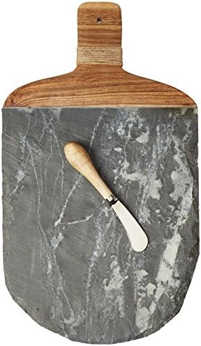 Mud Pie Slate and Wood Serving Board and Spreader Set, Black | Amazon (US)