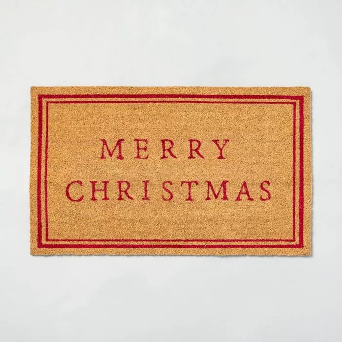'Merry Christmas' Seasonal Doormat Red - Hearth & Hand™ with Magnolia | Target