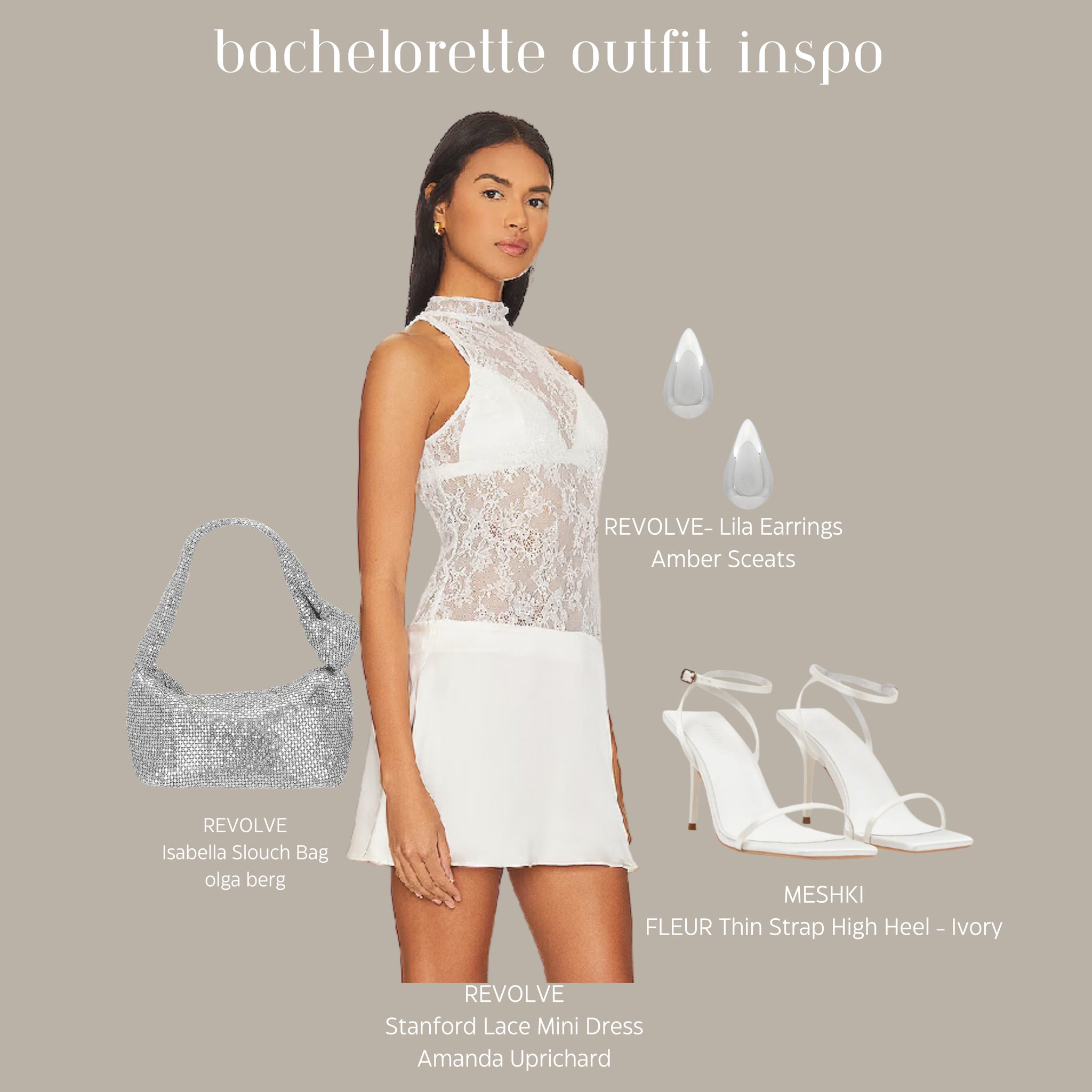 Bachelorette outfit Inspo look #9

Items-
Revolve- Amanda Uprichard - Stanford lace mini dress
Revolve- Olga berg - Isabella slouch bag
Revolve- Amber Sceats - Lila earrings
Meshki- Fleur thin strap high heels 















 Fashion, fashion Inspo, fashion looks, outfit Inspo, outfit ideas, bachelorette, bachelorette dress, bachelorette outfit, bachelorette outfit Inspo, bachelorette outfit ideas white mini dress, white lace mini dress, white heels, silver earrings, bottega dupe, teardrop earrings, sliver bag

#LTKstyletip