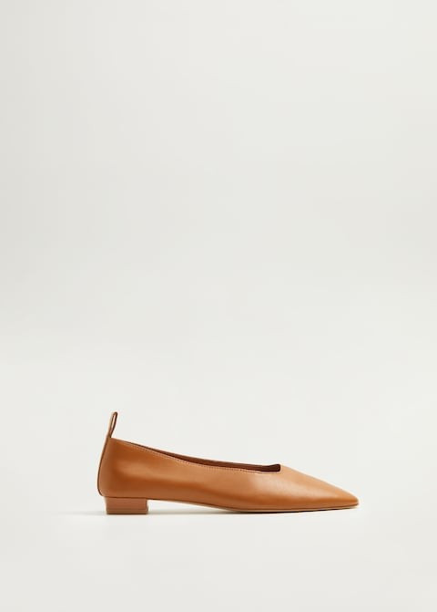 Leather flat shoes | MANGO (US)