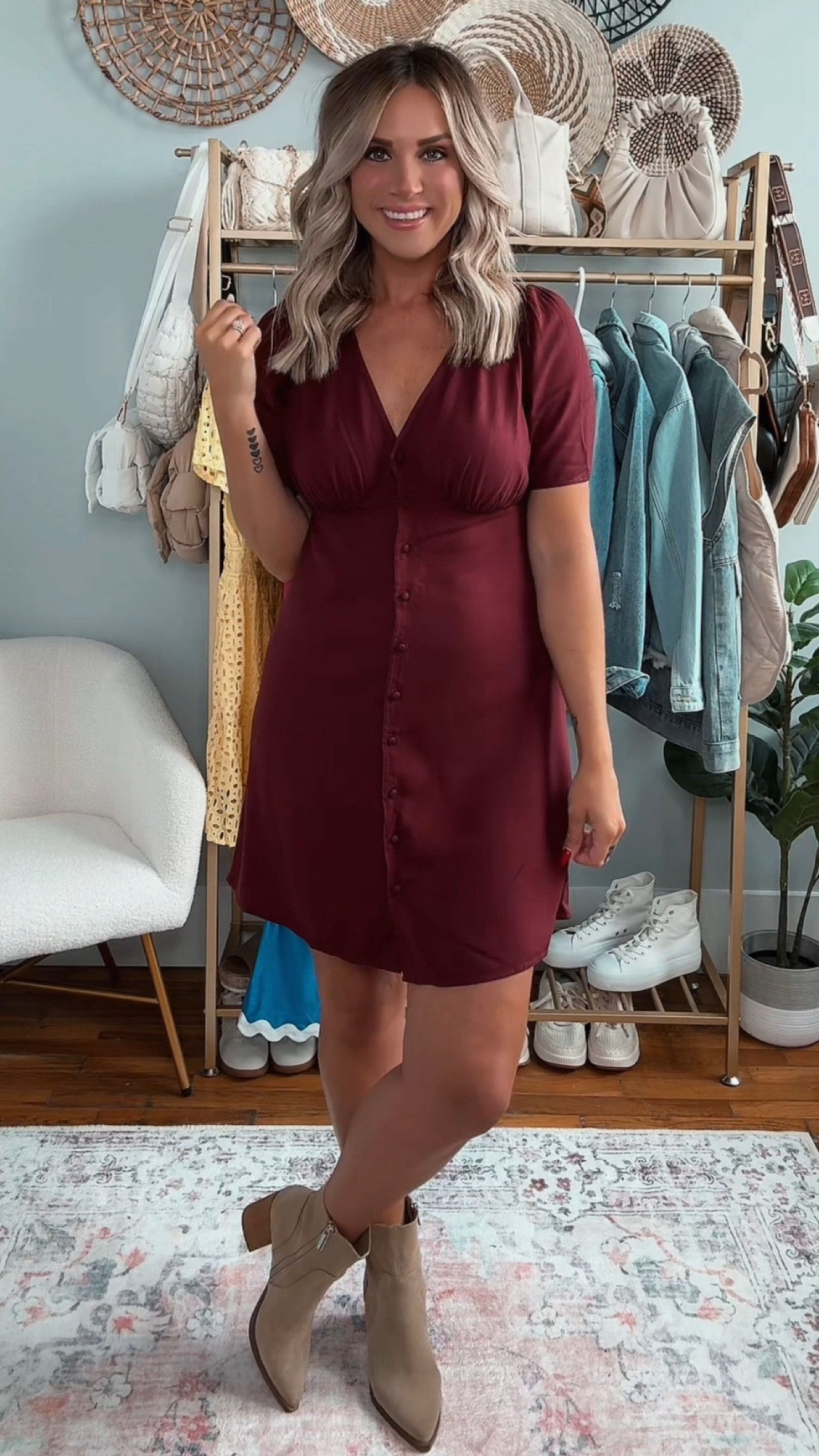 Old Navy fall haul has me blown away! This crepe dress is light enough for summer but a perfect fall dress for fall pictures or date night! This maroon button down dress for fall comes in 3 different colors! Fall outfit inspo

#LTKBacktoSchool #LTKSeasonal #LTKFindsUnder50