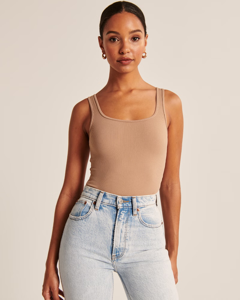 90s Seamless Ribbed Tank Bodysuit | Abercrombie & Fitch (US)