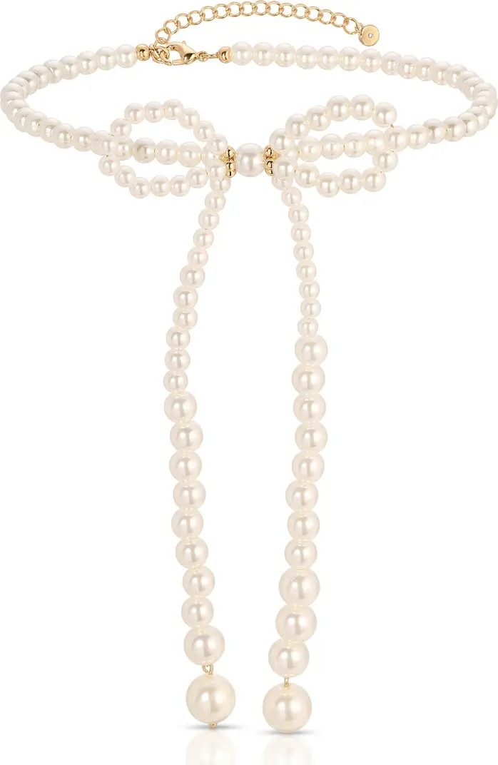 Faux Pearl Bow Choker Necklace | Nordstrom