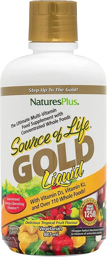 Natures Plus Source of Life Gold Multivitamin Liquid - 30 oz - with Vitamins D3, B12 & K2 - Blood... | Amazon (US)