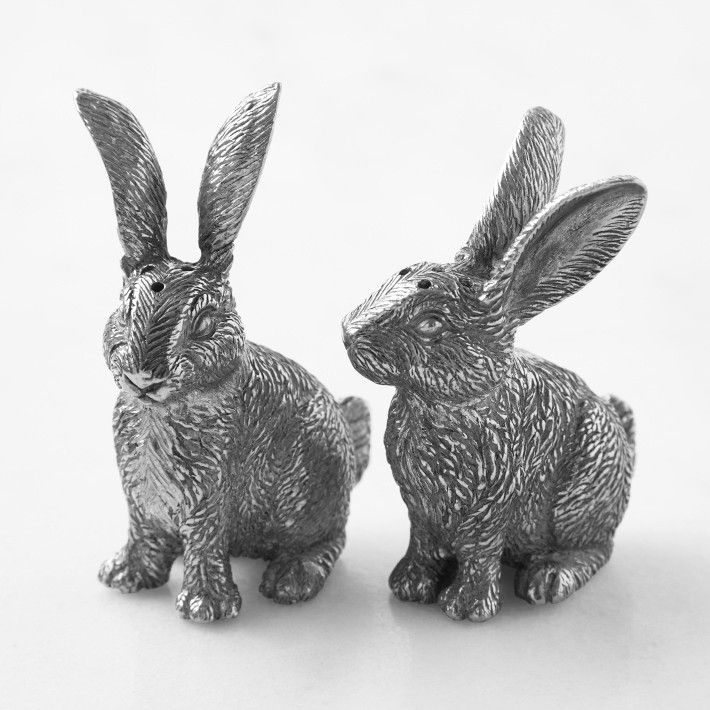 Pewter Bunny Salt and Pepper Shakers | Williams-Sonoma