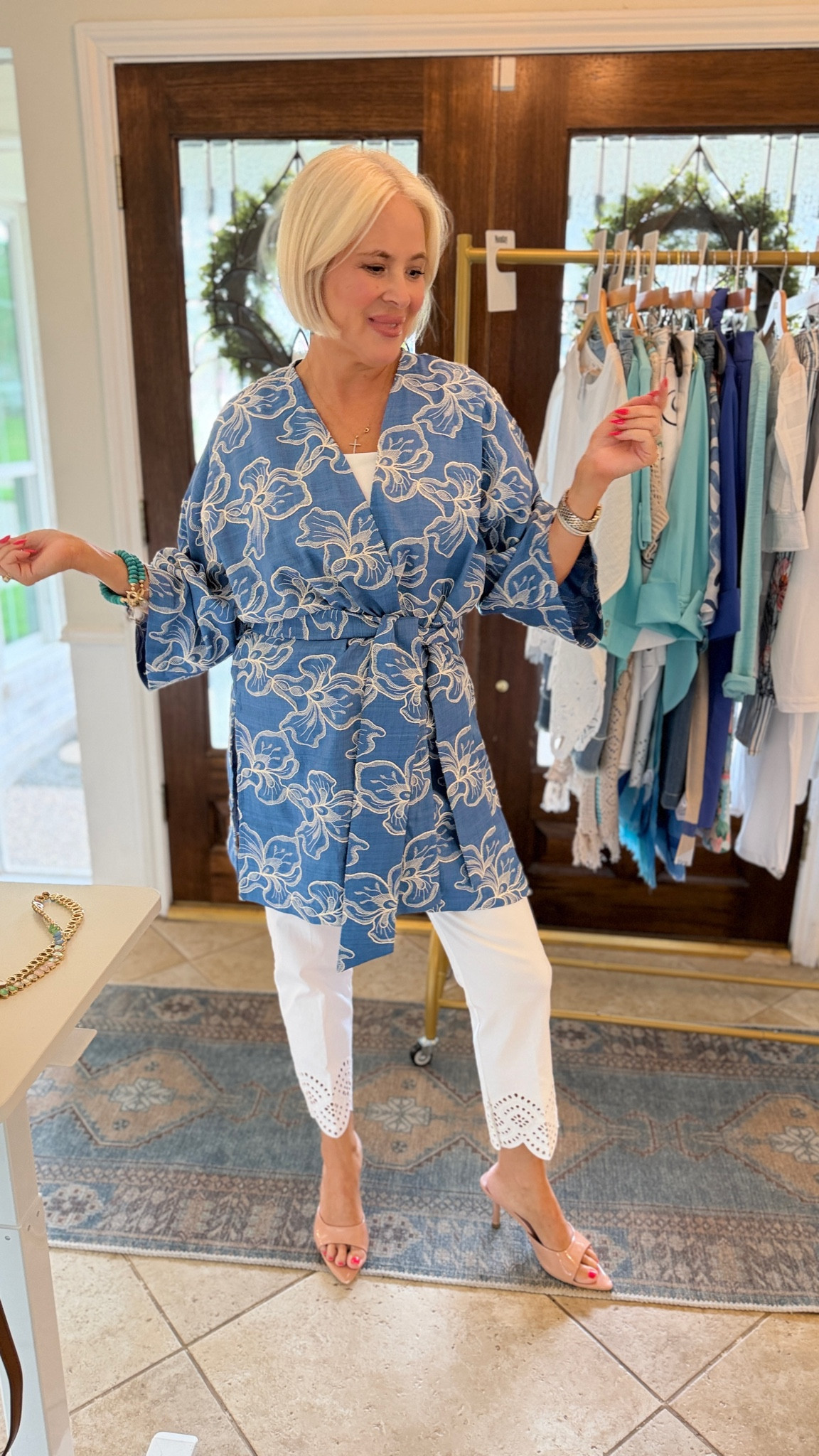 Love this look from chicos live! such a cute blue wrap too and of course white denim!

#LTKootd #LTKgrwm #LTKdayinmylife