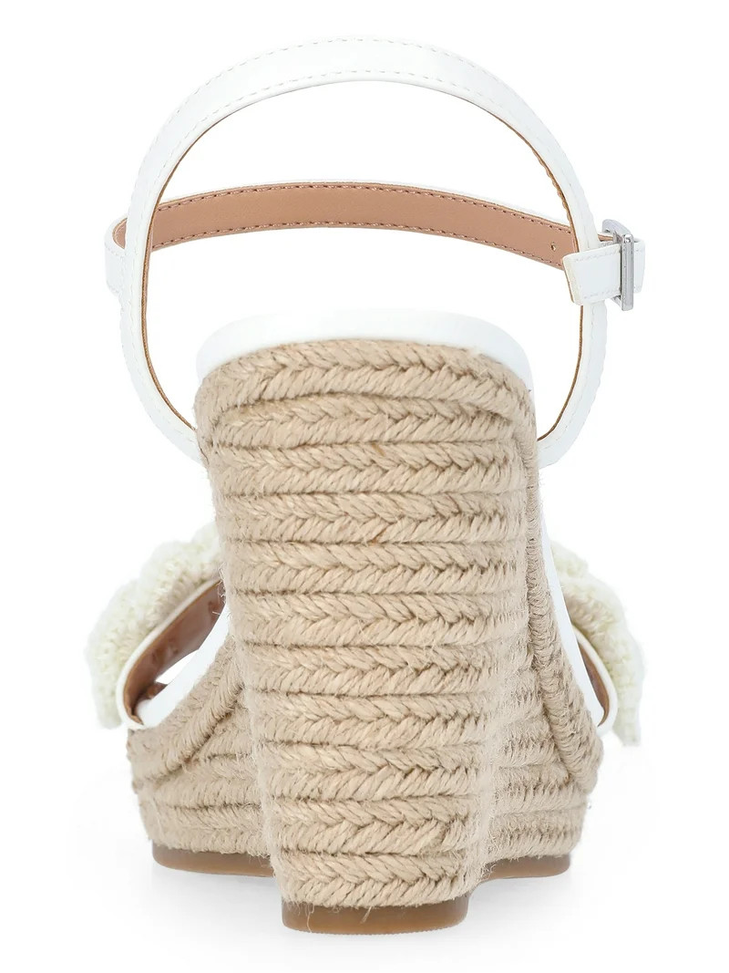 Time and Tru Women's Macrame Flower Espadrille Wedge Sandals | Walmart (US)