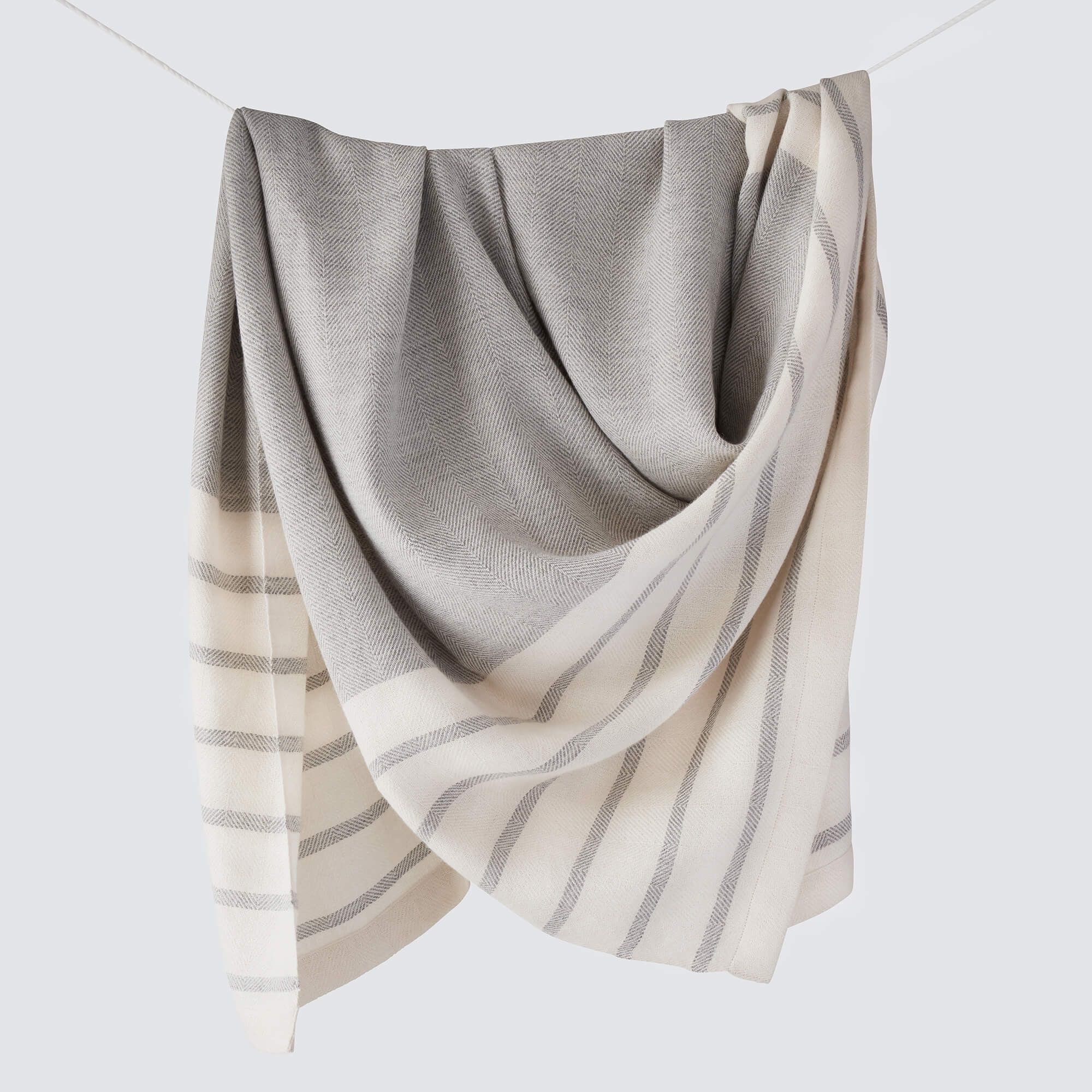 Grey and Cream Alpaca Throw Blanket | The Citizenry | The Citizenry