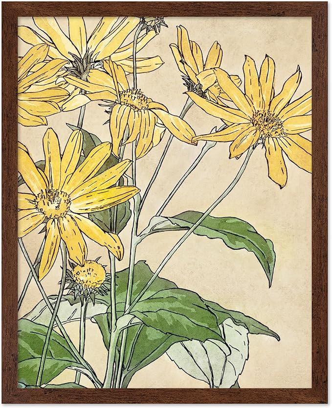 Poster Master Vintage Overbeck Poster - Retro Watercolor Print - Gift for Artist, Friend - Sunflo... | Amazon (US)