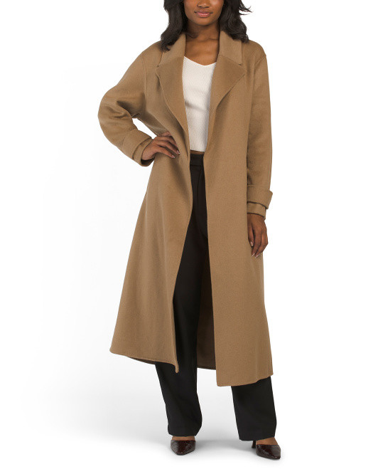 Wool Blend Textured Trench Coat | TJ Maxx