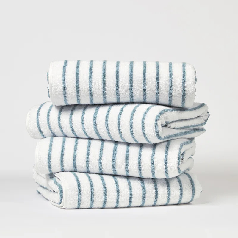 4 Pack Cotton Cabana Stripe Beach Pool Towels (Set of 4) | Wayfair North America
