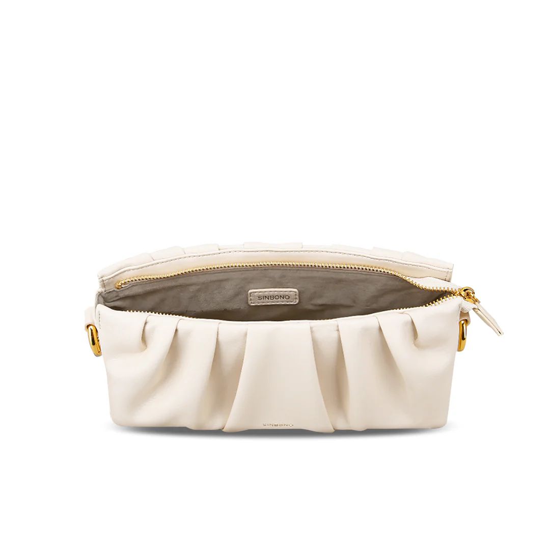 Evelyn Shoulder Bag Ivory | Ivory Messenger Bag-SINBONO | SINBONO INC.