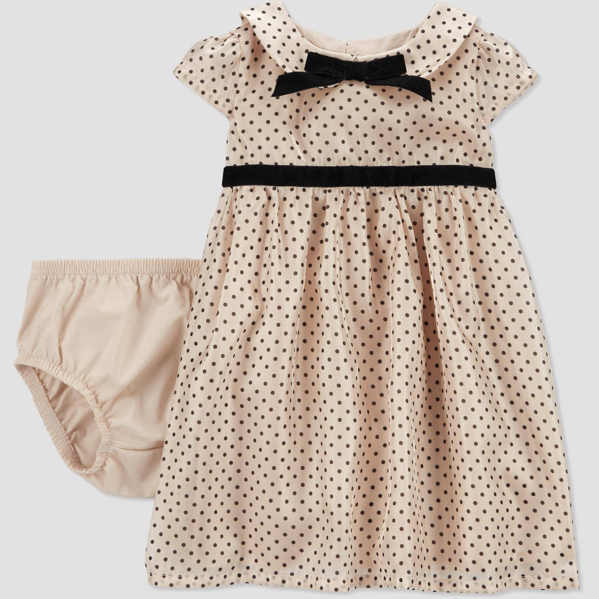 Carter's Just One You® Baby Girls' Short Sleeve Dot Dress - Cream/Black | Target