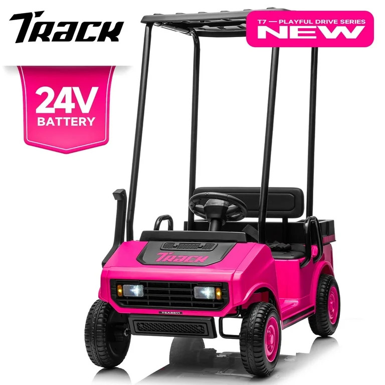 Track 7 24V Ride on Car, Electric Golf Cart with Ceiling, Ride on Truck with Remote Control, Musi... | Walmart (US)