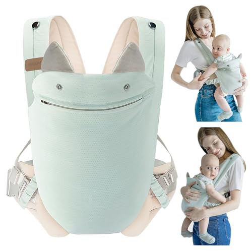SERAPHY Baby Carrier Newborn to Toddler, Ergonomic Baby Carrier, Adjustable Infant Carrier, Breathable Cotton Baby Backpack Carrier with Pocket, Multi-Position Baby Holder Carrier for 15-33lbs -Blue | Amazon (US)