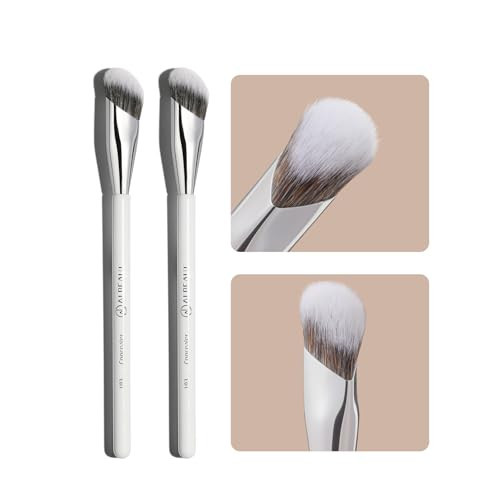 Albeaut Concealer Makeup Brushes 2 PCS Angled Brushes for Liquid, Cream, Stick Concealer Foundation Nose Contour Eyeshadow Blending(193-2pcs) | Amazon (US)
