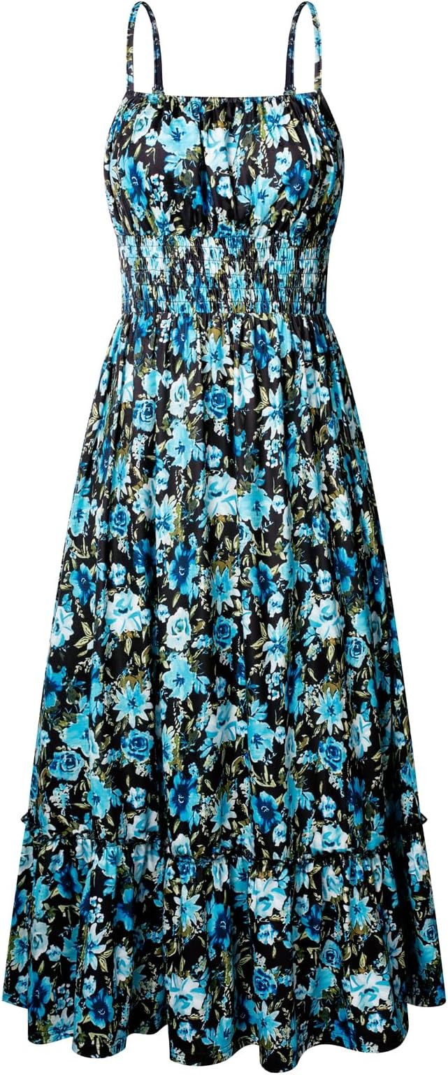 GRACE KARIN Summer Dresses for Women 2026 Vacation Boho Maxi Sundress | Casual, Smocked Waist, Fl... | Amazon (US)