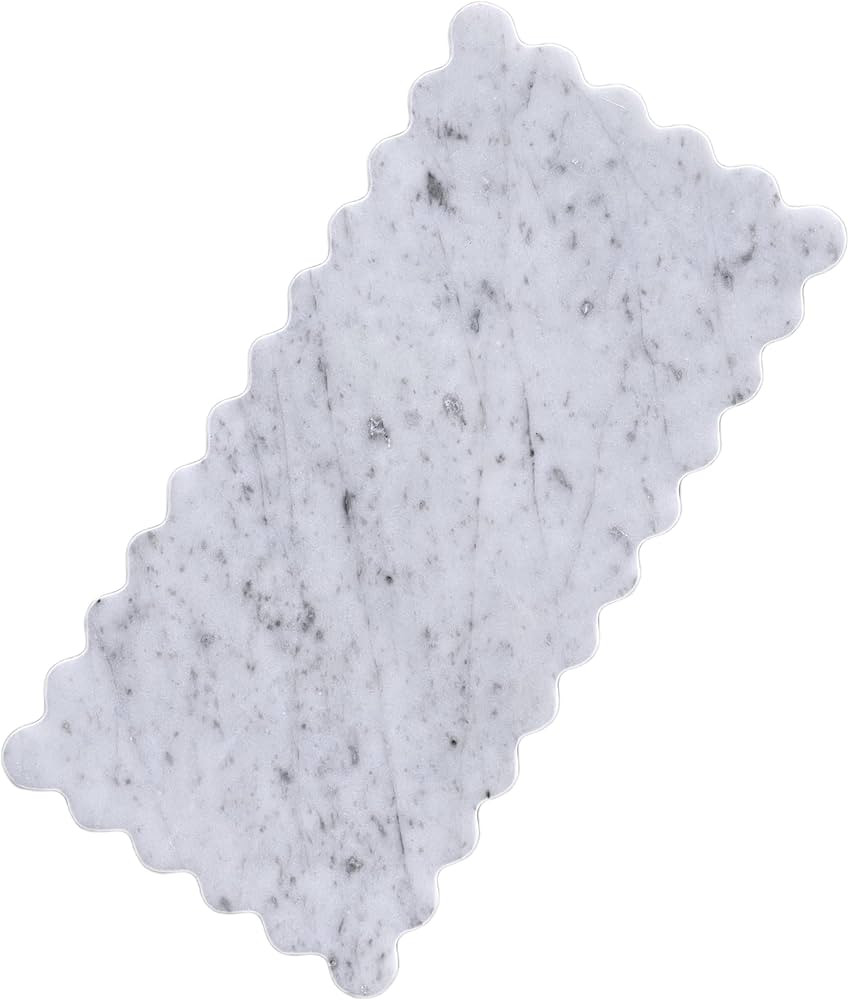 Natural Marble Scalloped Tray, 12" x 6" Serving Board, Scallop Stone Marble Tray to Home Bathroom... | Amazon (US)