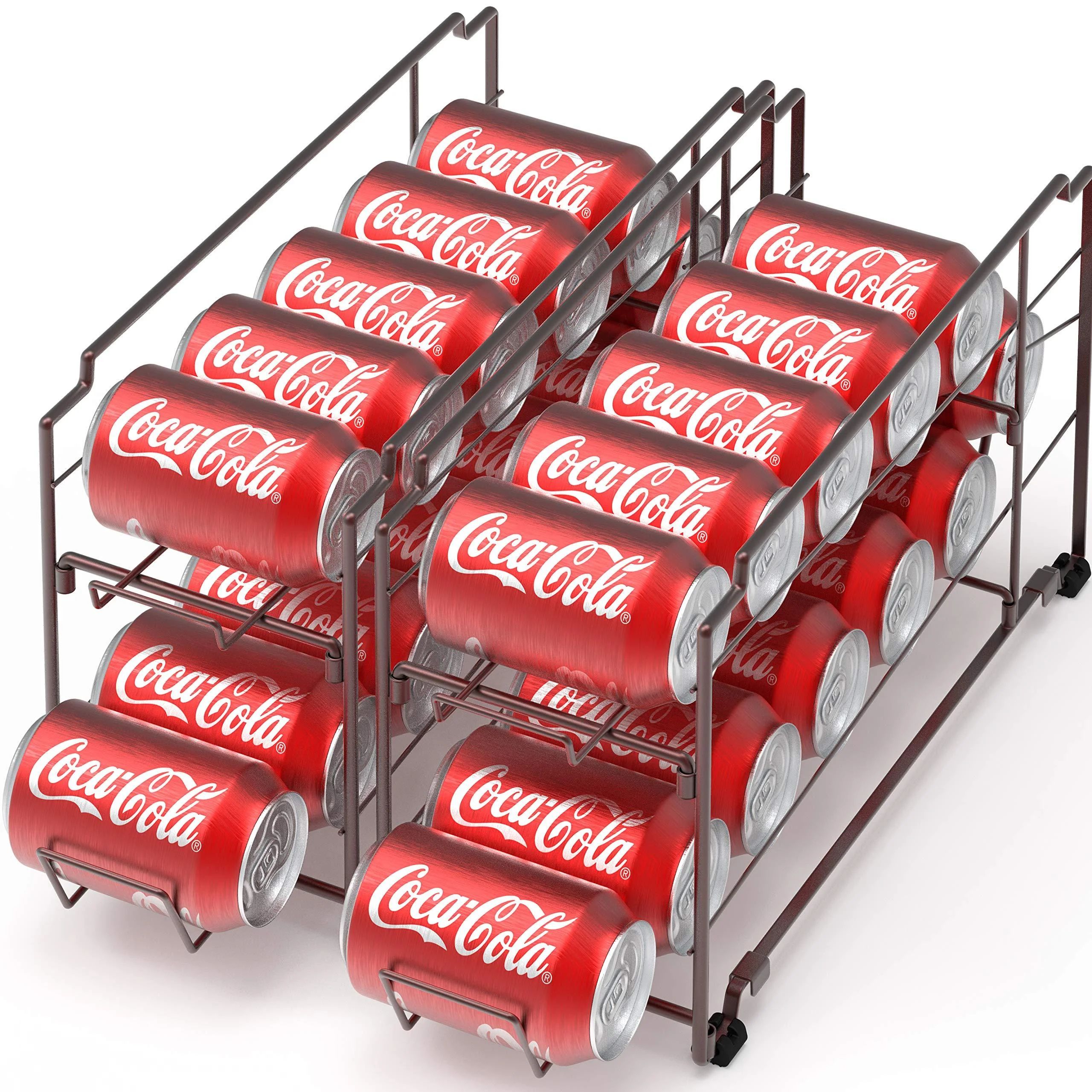 2 Pack - Stackable Beverage Soda Can Dispenser Organizer Rack, Bronze - Walmart.com | Walmart (US)