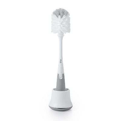 OXO TOT Bottle Brush with Bristled Cleaner &#38; Stand - Gray | Target