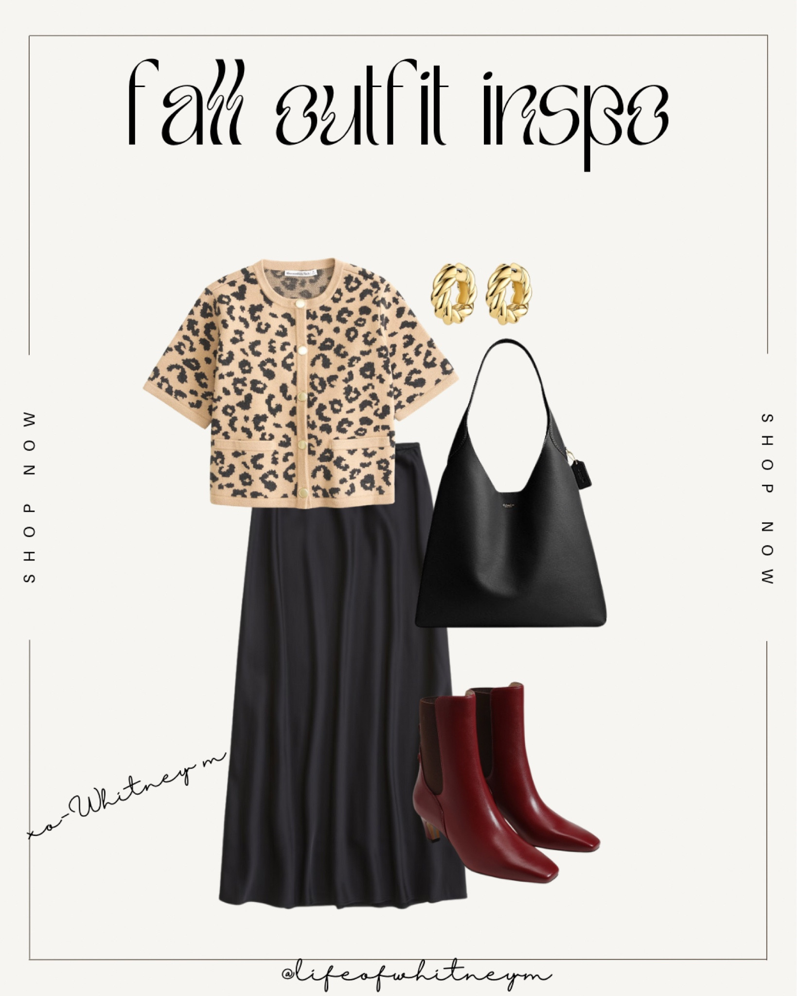 Leopard print cardigan, satin skirt, and burgundy ankle boots – the perfect fall combo! 🍂 Add gold earrings and a black tote for a chic finish. Shop now! #FallFashion #LeopardPrint #OOTD

Fall trends |  leopard print cardigan| satin skirt | fall fashion | trending fall looks | cozy fall style | gold statement jewelry | burgundy booties| ankle boots | black leather tote | satin skirts | adorable styles 

#LTKShoeCrush #LTKStyleTip #LTKSeasonal