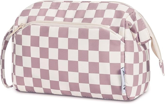 Narwey Large Women Makeup Bag Wide-open Make up Bag Travel Cosmetic Organizer Toiletry Bag for Co... | Amazon (US)