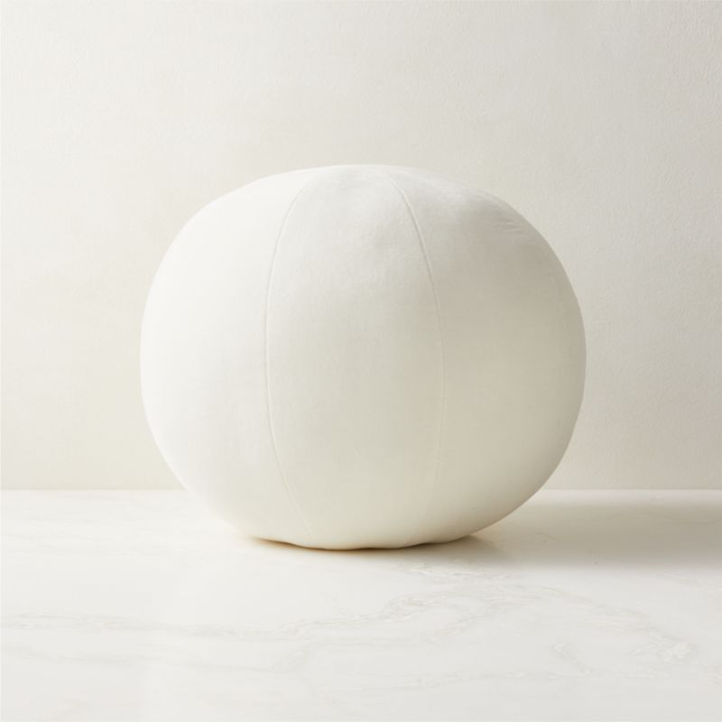 Terre White Velvet Sphere Modern Throw Pillow + Reviews | CB2 | CB2