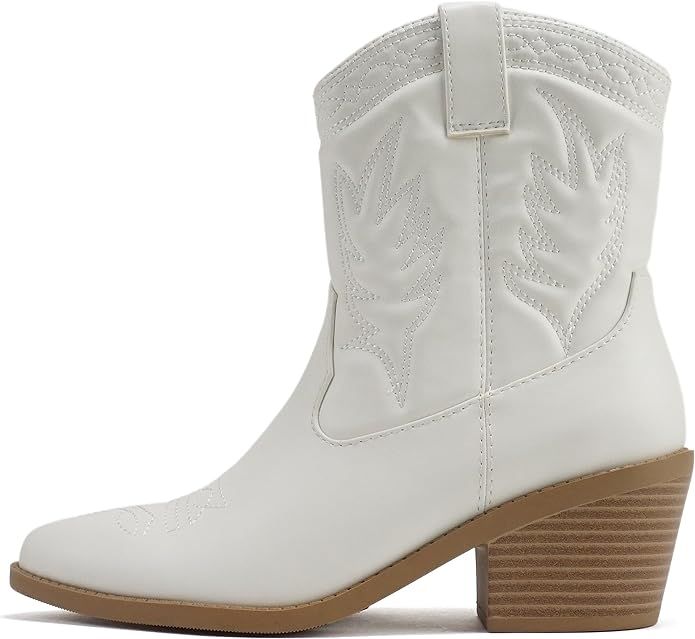 Soda Picotee Women Western Cowboy Cowgirl Stitched Ankle Boots | Amazon (US)