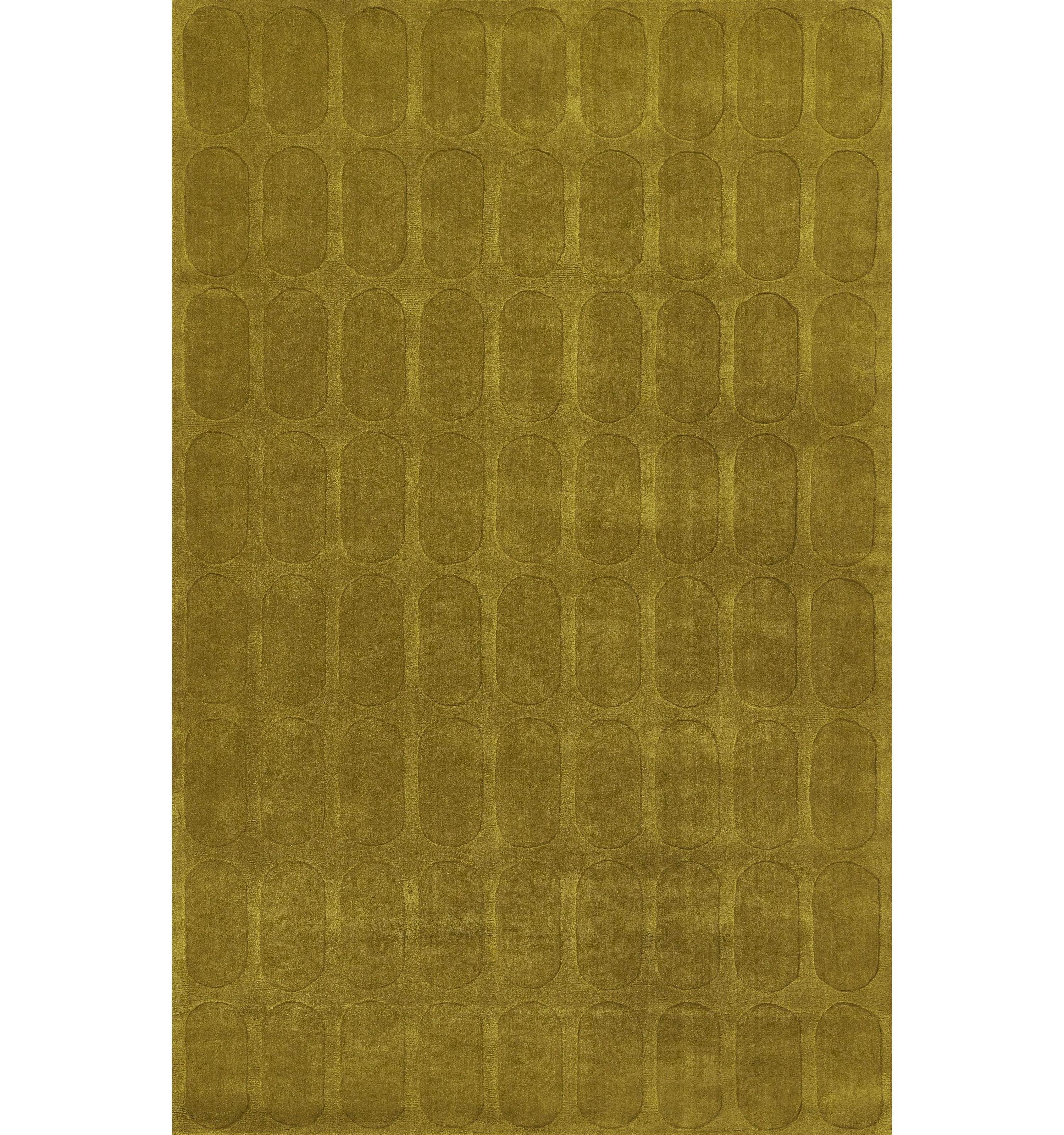Mazzi Contour Hand Loomed Wool Geometric Light Olive Area Rug | Wayfair North America