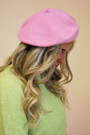 Classic Wool Beret: Pink | Shophopes
