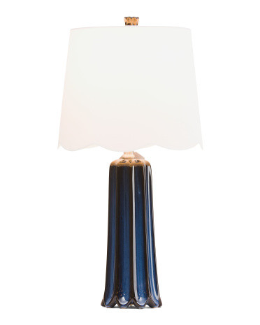 2pk 23.75in Ceramic Table Lamps With Scalloped Shade | TJ Maxx