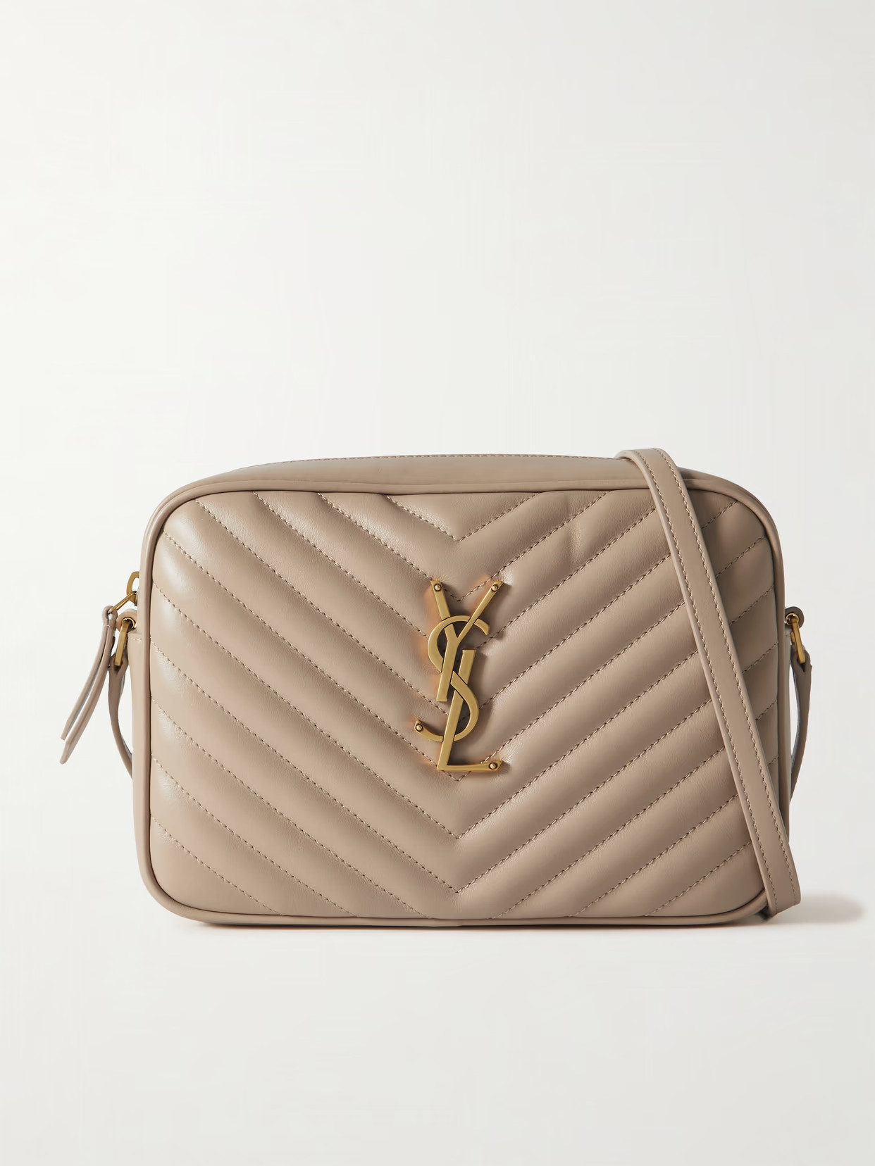 SAINT LAURENT - Lou Medium Quilted Leather Shoulder Bag - Beige - One size | NET-A-PORTER APAC