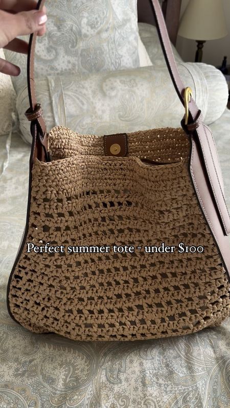Perfect summer raffia tote bag - under $100! Very roomy, zip top and magnetic closure, plus it’s so comfortable worn on the shoulder 👌🏻

#LTKVideo #LTKItBag #LTKFindsUnder100