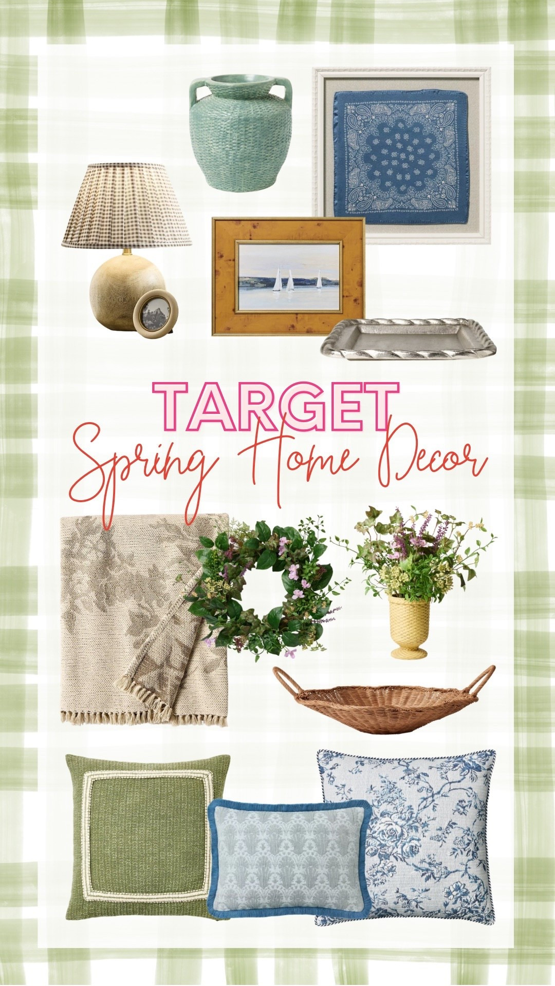 A collection of items @Target  perfect for Spring. 

Home decor, spring home decor, target home decor, target finds, smiles and pearls

#LTKHome #LTKMidsize #LTKmorningroutine