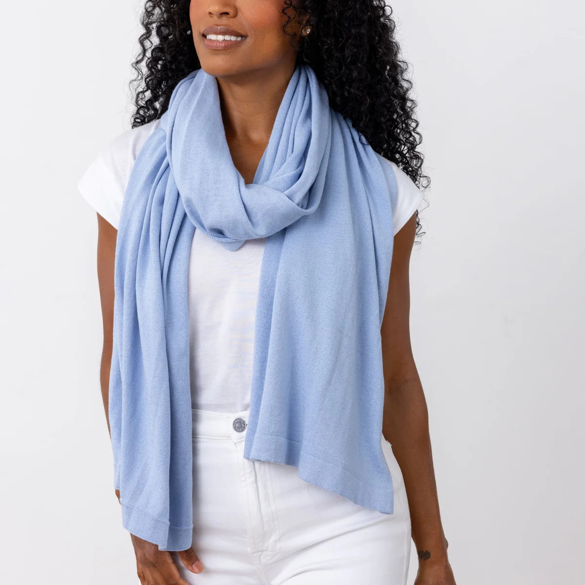 The Dreamsoft Organic Cotton Travel Scarf - Blue Sky | zestt organics
