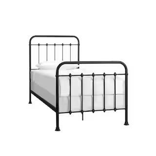 StyleWell Dorley Farmhouse Black Metal Twin Standard Bed (42.91 in. W x 53.54 in. H)-BD8041TB - T... | The Home Depot