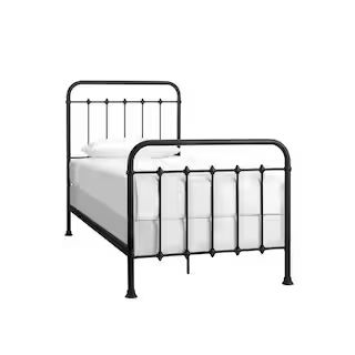 StyleWell Dorley Farmhouse Black Metal Twin Standard Bed (42.91 in. W x 53.54 in. H)-BD8041TB - T... | The Home Depot
