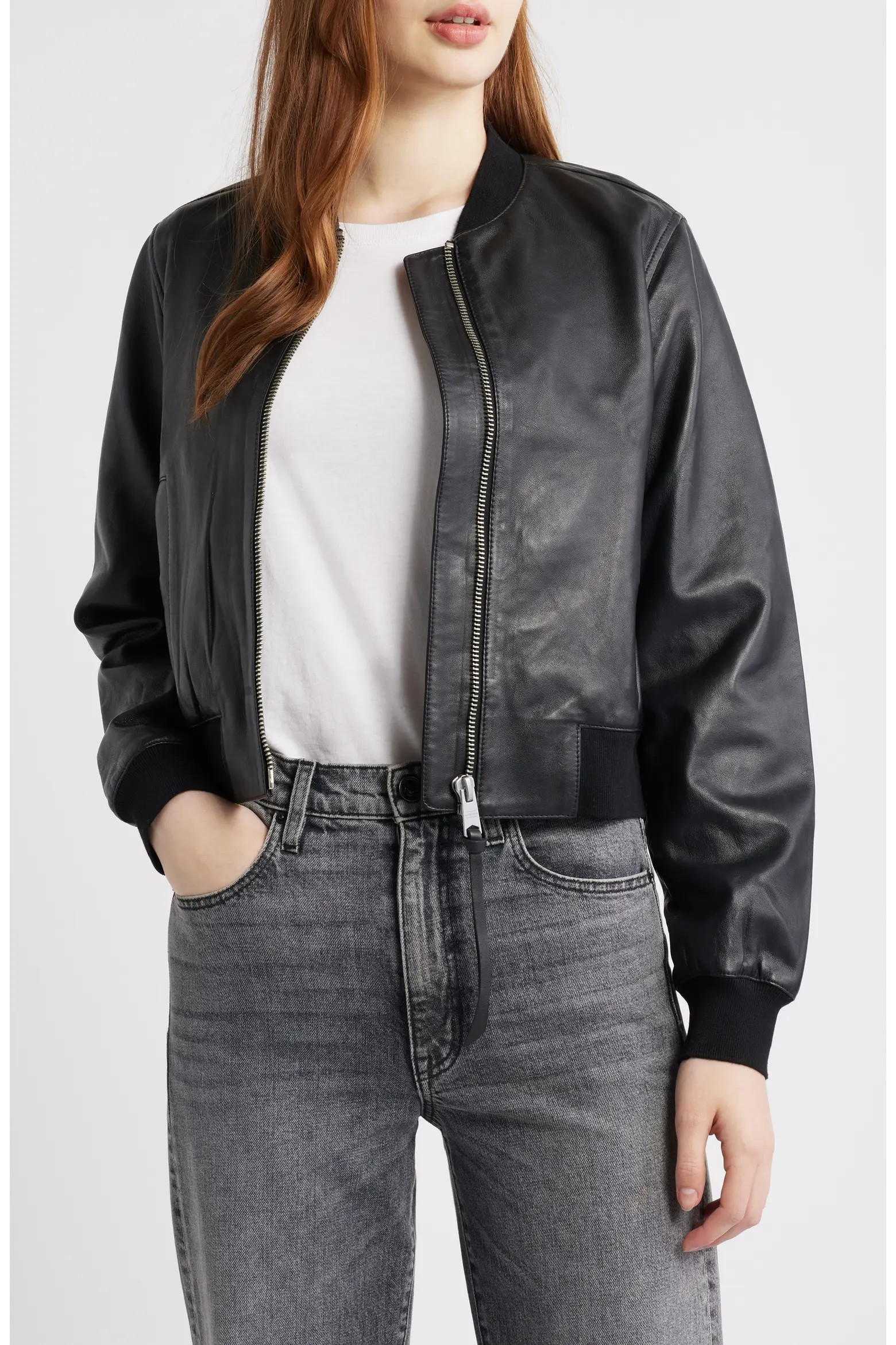 Orten Leather Bomber Jacket (Women) | Nordstrom | Nordstrom