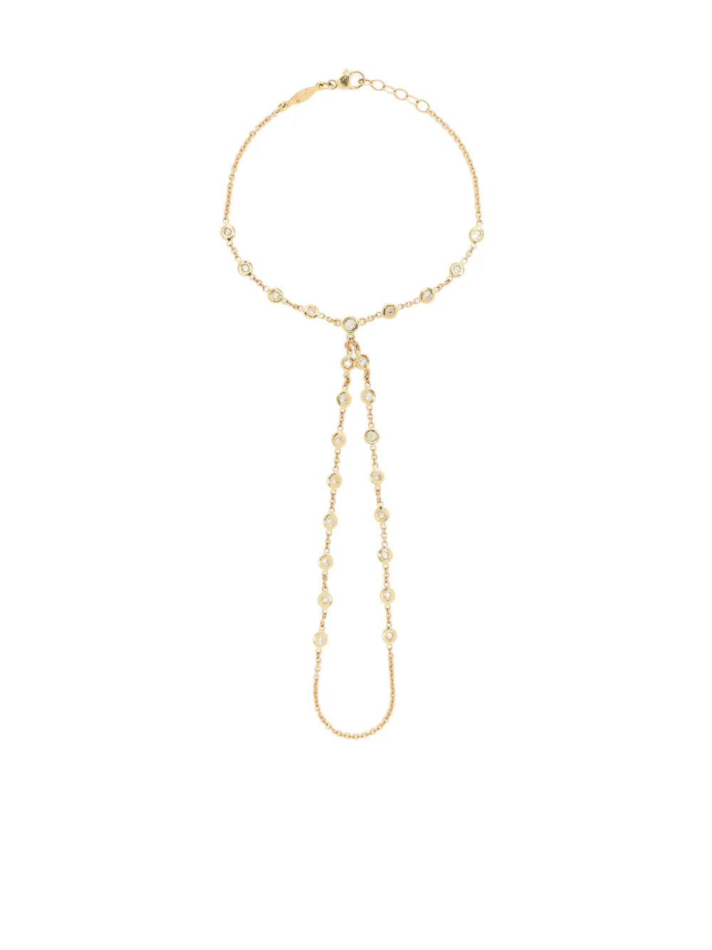 14kt yellow gold 25 Double Stem diamond ankle bracelet | Farfetch Global