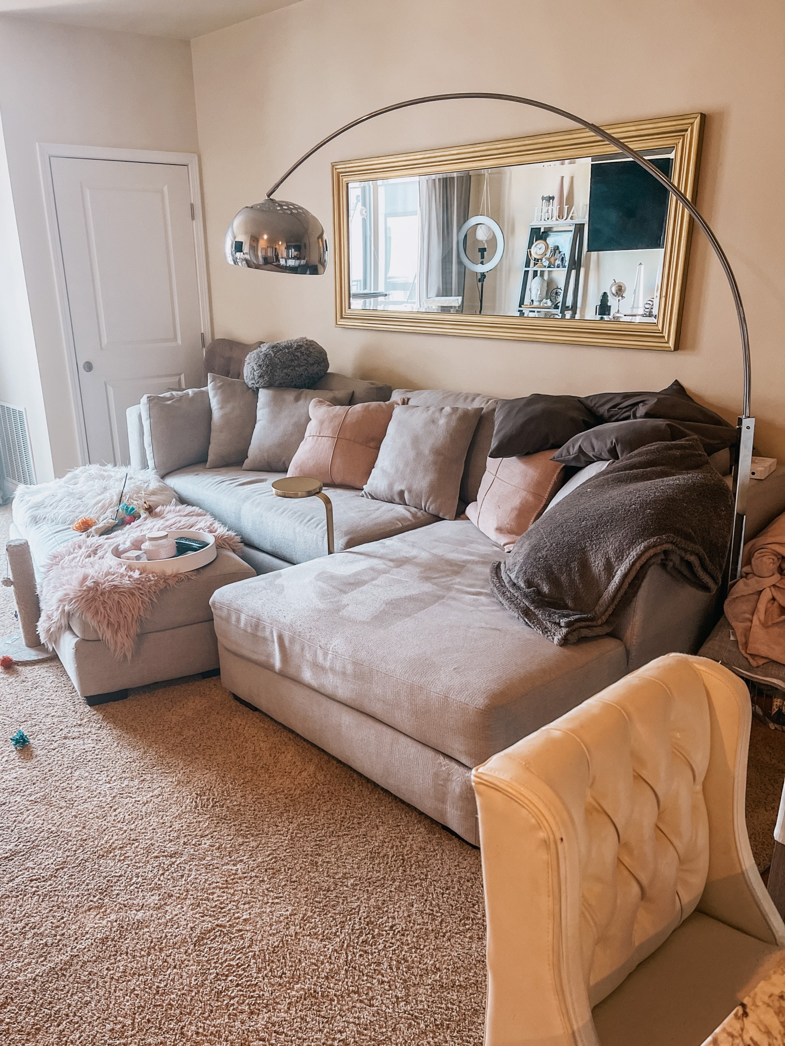 This silver arched floor lamp is one of my favorite pieces. I’ve had for over 5 years and will be bringing it with me on my next move! I have silver and gold in my living room with the color scheme. 

#LTKhome #LTKstyletip