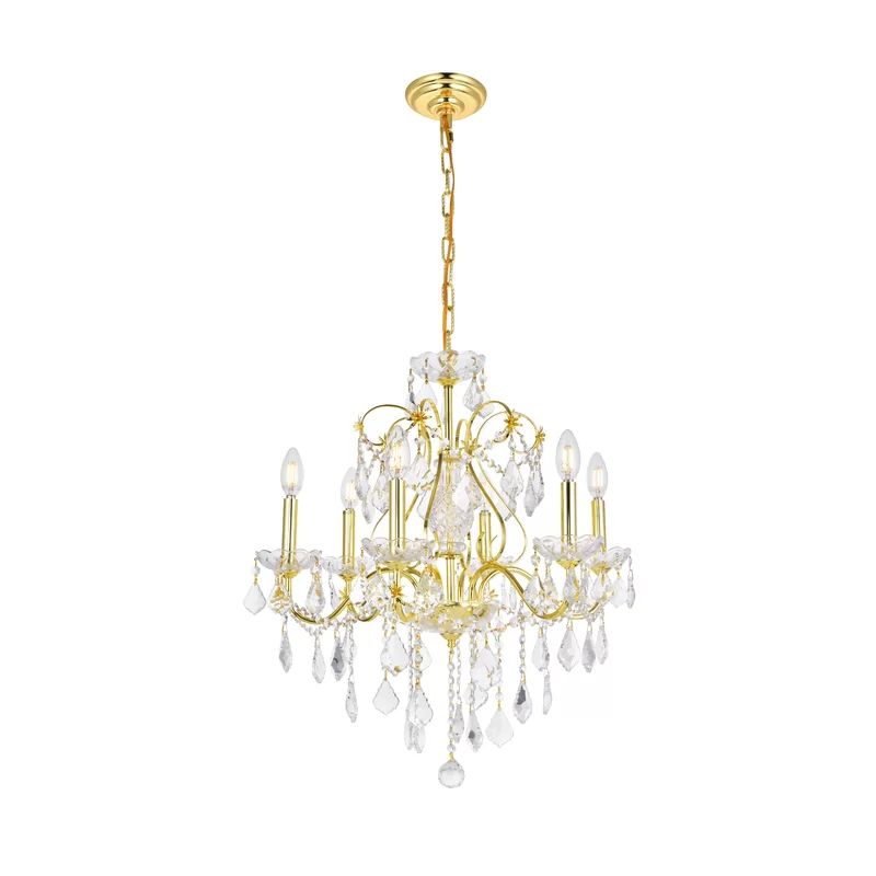 Danajha 6 - Light Candle Style Traditional Chandelier with Crystal Accents | Wayfair North America