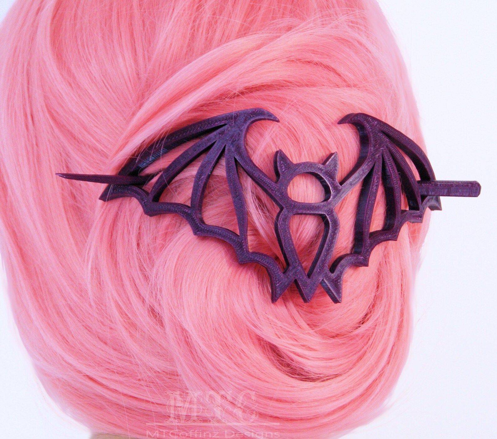 Bat Bun Holder Hair Cage 3D Printed Long Hair Accessory Scarf Clip Wiccan Pagan Hair Gothic Goth ... | Etsy (US)