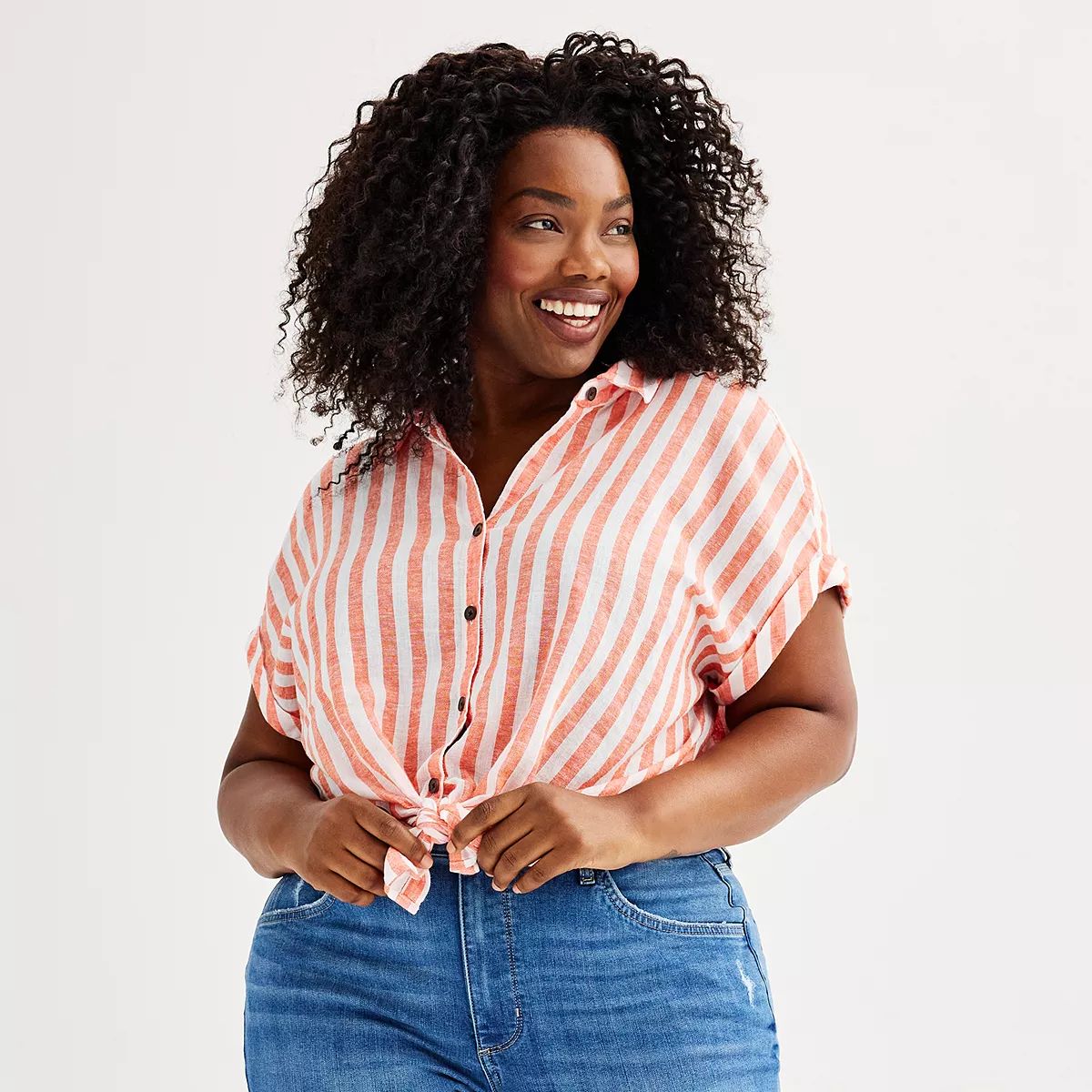 Plus Size Sonoma Goods For Life?? Oversized Linen-Blend Camp Shirt | Kohl's