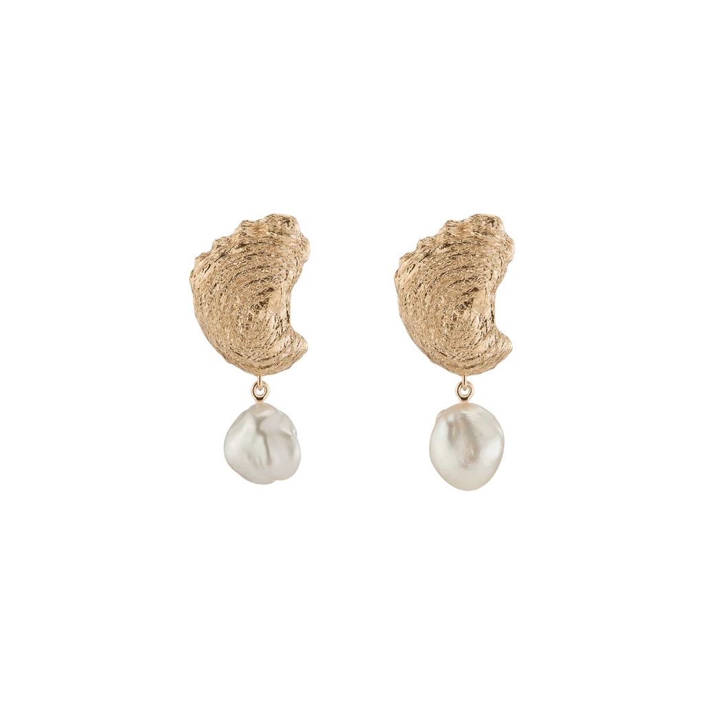 Venus Organic Pearl Gold Earring Large | AUrate New York
