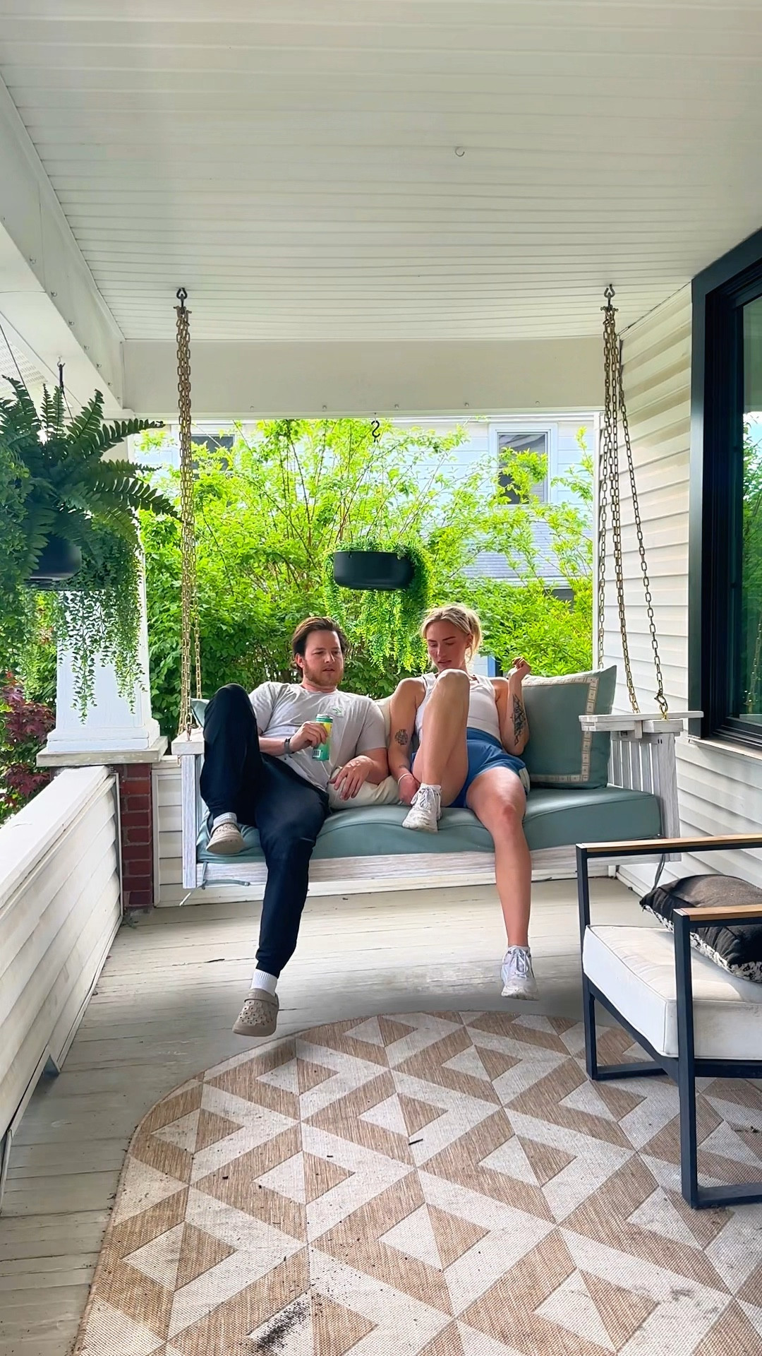 New cozy porch swing!! Perfect addition to the front porch #porchswing 

#LTKhome #LTKstyletip #LTKSeasonal