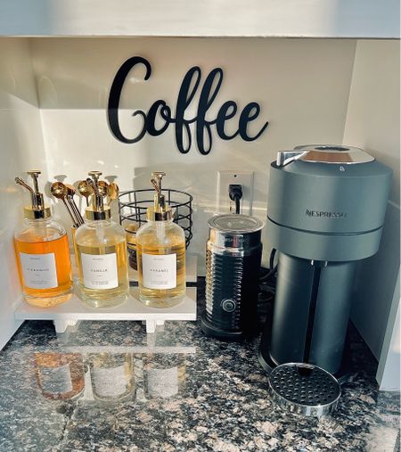 I seriously look forward to waking up every morning and enjoying a cup of coffee. This station is life 😆 Caffeine, frothed milk, and some skinny syrups and I’m set ☕️ 

#amazonfinds #coffeebar #coffee #morningroutine #coffeeaddict

#LTKhome