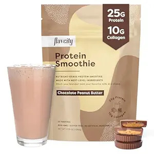 FlavCity Protein Powder Smoothie, Chocolate Peanut Butter - 100% Grass-Fed Whey Protein Smoothie ... | Amazon (US)