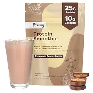 FlavCity Protein Powder Smoothie, Chocolate Peanut Butter - 100% Grass-Fed Whey Protein Smoothie ... | Amazon (US)