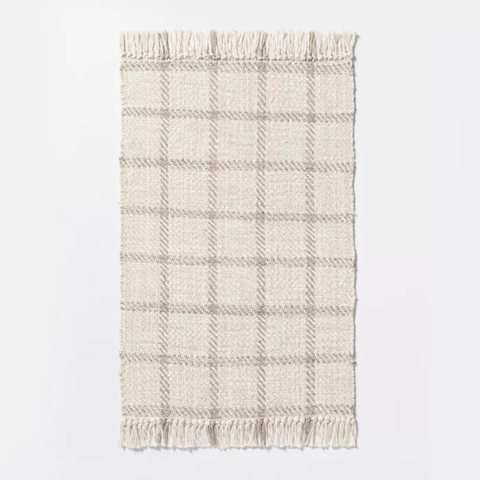 2'1"x3'2" Woven Indoor/Outdoor Rug with Fringe Linen - Threshold™ designed with Studio McGee | Target