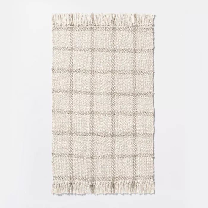 2'1"x3'2" Woven Indoor/Outdoor Rug with Fringe Linen - Threshold™ designed with Studio McGee | Target